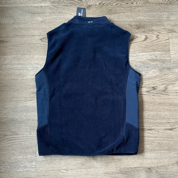 Vineyard Vines Men's Harbor Fleece Vest Navy Blue Full Zip Classic NWT Size S - Picture 3 of 8